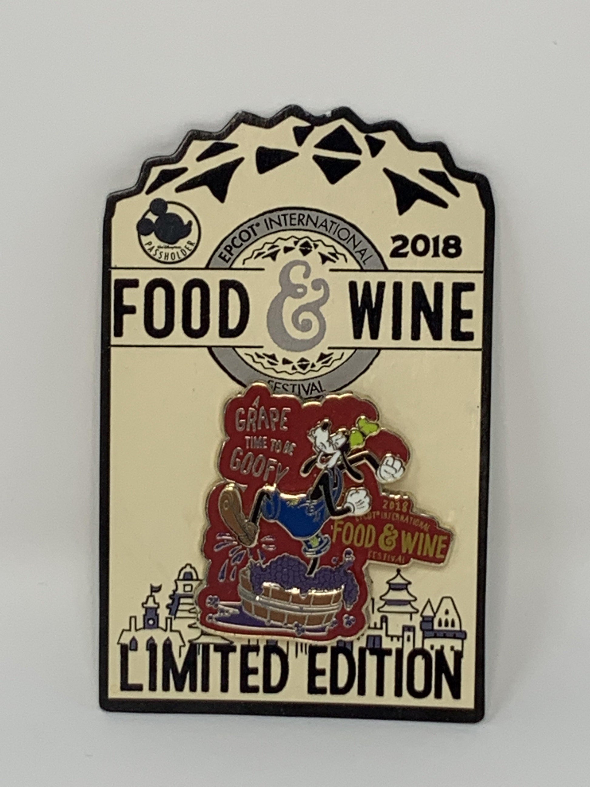 Disney Food And Wine Festival Pin - 2018 Goofy Grape Smash - World of Treasures