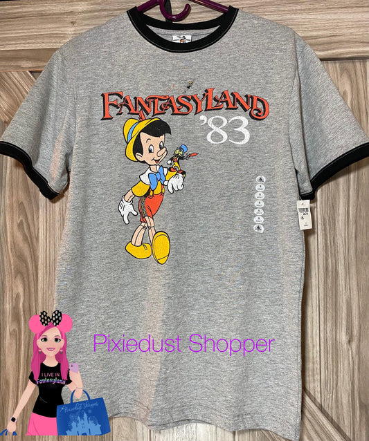 Disney Fantasyland 83 Pinocchio Ringer Shirt - World of Treasures