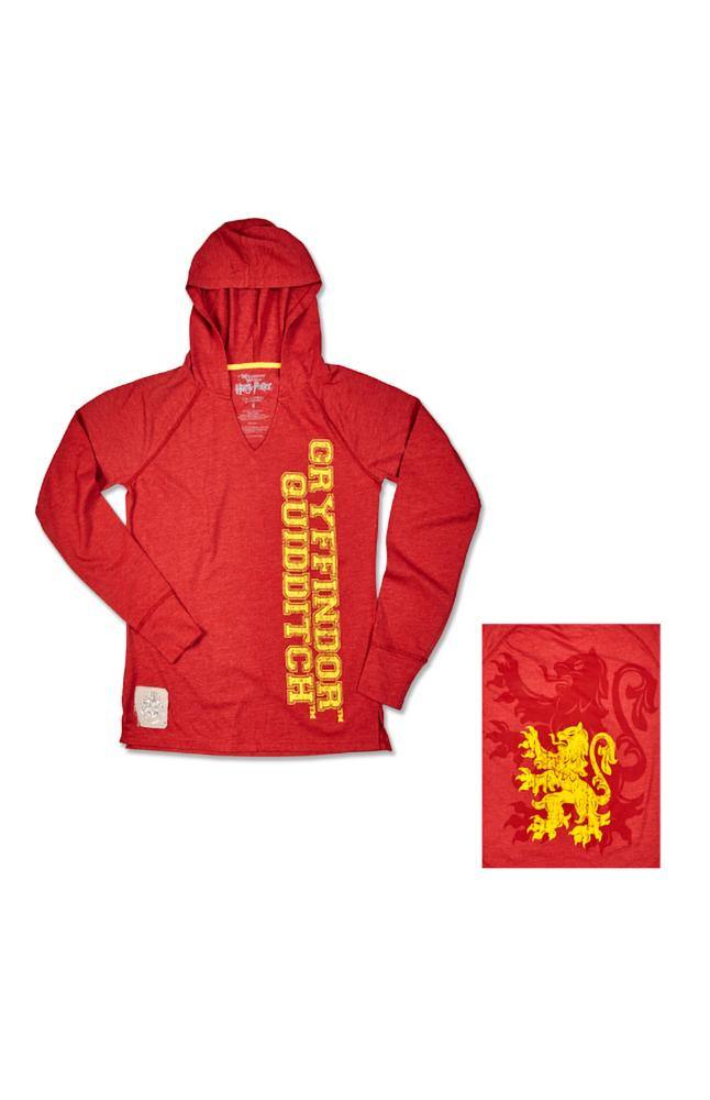 Universal Studios Harry Potter - Gryffindor Quidditch Ladies Hooded T-Shirt - World of Treasures