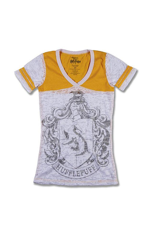 Universal Studios Harry Potter - Hufflepuff Ladies Burnout T-Shirt - World of Treasures